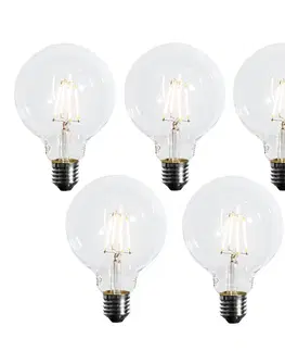 Sada 5 stmievateľných LED žiaroviek E27 G95 5W 450 lm 2700K