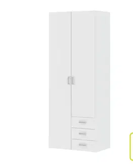 KONDELA Gwen 70425 2D šatníková skriňa biela