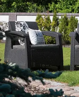 DEOKORK Záhradná ratanová zostava CORFU WEEKEND antracit