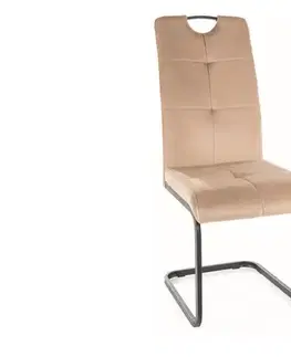 AVEX VELVET jedálenská stolička, béžová / čierna 