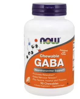 NOW GABA 500 mg + Taurin, Inositol a L-Theanin, 90 cmuľacích tabliet