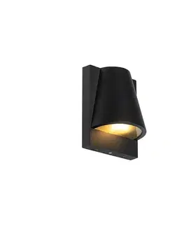 Vonkajšia nástenná lampa čierna IP44 so senzorom súmraku - Femke