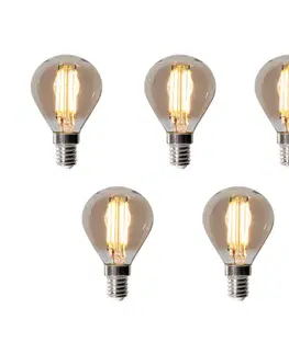 Sada 5 stmievateľných LED žiaroviek E14 P45 dymová 5W 470 lm 2200K