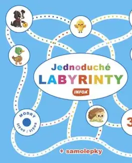 Jednoduché labyrinty - modrý sešit / zošit + samolepka (CZ/SK vydanie)