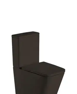 WC kombi bezokrajové Megan Black + doska s pomalým sklápaním