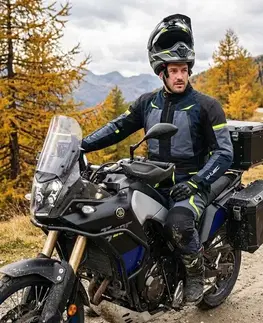 W-TEC Modock bunda čierno-modro-fluo žltá - 3XL