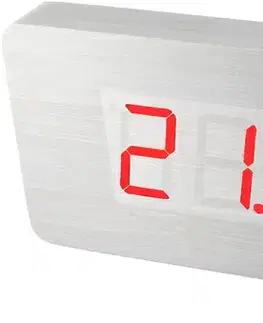 Digitálny LED budík/ hodiny MPM s dátumom a teplomerom 3672.50, red led, 25cm