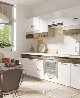 Kuchynská linka Favorit 260 C Plus s pracovná doska Sonoma/White/Ribbeck