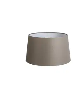 Ľanové tienidlo na lampu Taupe okrúhle šikmé 35/30/18
