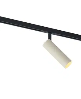 Moderný reflektor béžový s čiernou farbou pre koľajnicový systém 1-fázový GU10 35mm - Slimline Uzzy