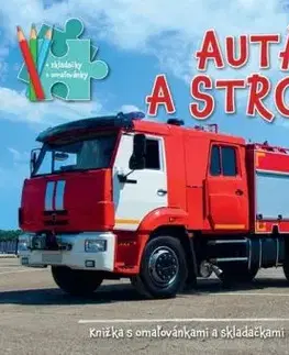Autá a stroje - Knižka s omaľovánkami a skladačkami