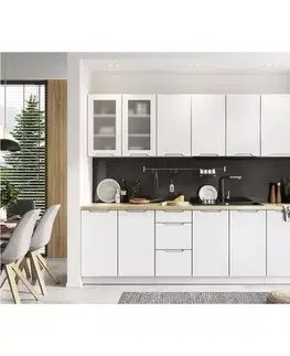 Kuchynská linka Zoya 260 biely hrášok