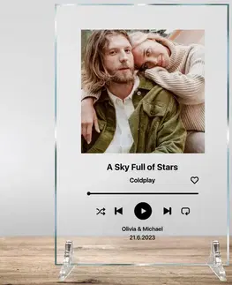 Pesnička na skle, plaketa zo skla Spotify