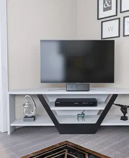 TV stolík Sares - White, Black