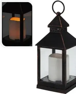 Kinekus Lampáš svietnik s LED sviečkou 23cm, medený efekt