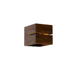 Rustikálna nástenná lampa z orechového dreva 9,7 - Transfer Groove