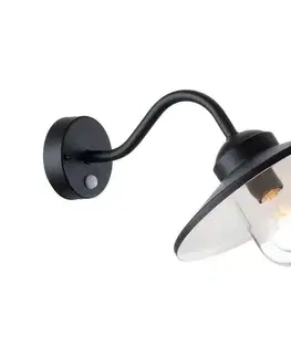Elstead KLAMPENBORG-PIR-BK Vonkajšie svietidlo s PIR senzorom KLAMPENBORG 1xE27/60W/230V IP44 KLAMPENBORG-PIR-BK