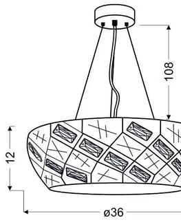 LED závesná lampa biela okrúhla s kryštálmi 24W Glance