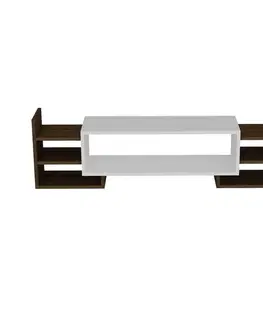 TV skrinka / Obývacia stena Sema - White, Walnut