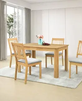 KONDELA Tedro 1+4 jedálenský set prírodná / sivá