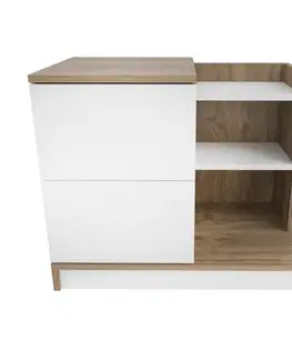 Nočný stolík Rena - White, Oak