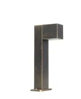 Priemyselná stojaca vonkajšia lampa starožitné zlato 35 cm IP44 - Baleno