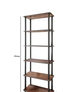Knižnica Bookcase 6 Rect - Walnut