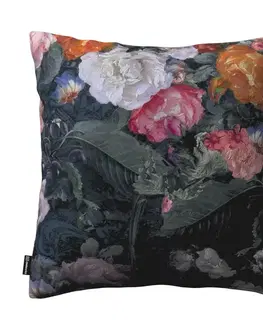 Dekoria Karin - jednoduchá obliečka, farebné kvety na tmavom pozadí, 60 x 60 cm, Gardenia, 161-02
