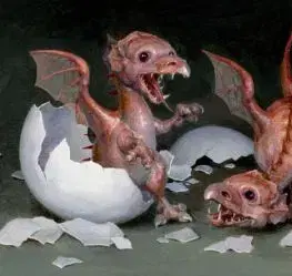 (B) 3D pohľadnica Dragon baby born