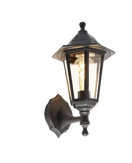 Klasická vonkajšia nástenná lampa čierna IP44 - New Haven