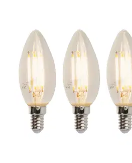 Sada 3 LED E14 stmievateľných sviečkových žiaroviek B35 5W 380lm 2700K