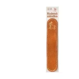 Kožená záložka do knihy Kozorožec medový semiš zlatá razba