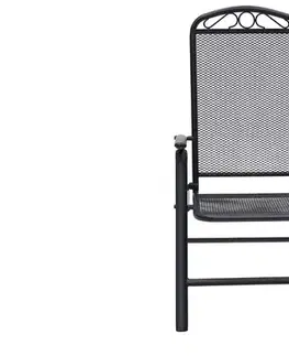 DEOKORK Kovové kreslo polohovacie GREY (čierna)