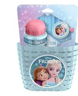 Frozen Cyklistická sada Frozen II (košík, láhev, zvonek) - světle modrá