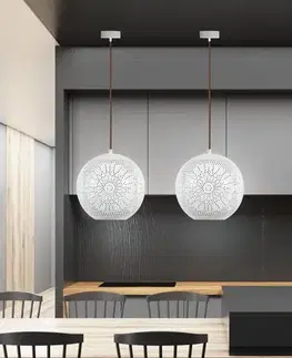 Závesná stropná lampa 60W E27 prelamovaná biela BENE