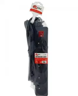 Predlžovací kábel s vypínačom Q-360f 5x z/u 3m black