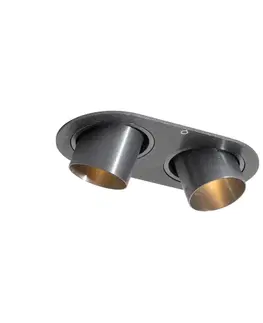 Okrúhle zapustené bodové svetlo tmavosivé GU10 35 mm sklopné 2-svetlo - Installa