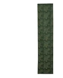 Žakárový behúň na stôl, zelený