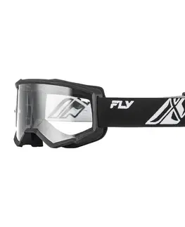 Fly Racing Focus Youth čierna/biela, číre plexi
