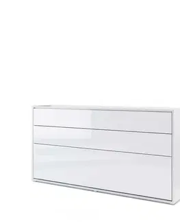 Dig-net nábytok Sklápacia posteľ Lenart BED CONCEPT BC-06p biely lesk | 90 x 200 cm