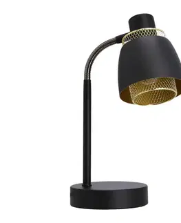 Stolová lampa Aleksandria, tienidlo e14, čierne+zlaté