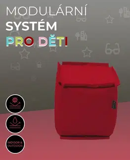 DEOKORK Záhradný detský textilný stolík/taburet MODULTEX KIDS (červená) bez náplne