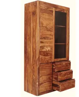 Vitrína Tina 100x190x45 indický masív palisander