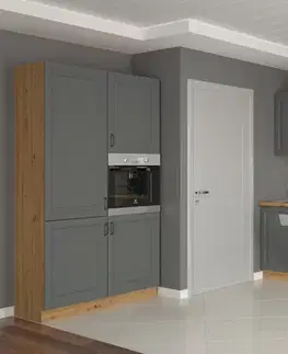 STELLA ZM 713X596 dvierka na umývačku riadu, stredne šedá/dub Artisan