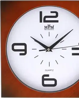 Nástenné hodiny MPM, 2799.52 - hnedá tmavá, 26cm