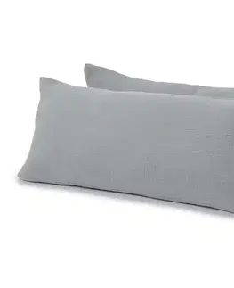 Poťahy na vankúše so vzorom mušlí, 2 ks, sivé, cca 80 x 40 cm