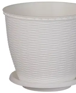 Kvetináč  RATTAN 2,75 L biely
