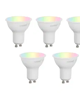 Sada 5 inteligentných stmievateľných LED žiaroviek GU10 50mm Opálové 4,7W 400 lm 2700-6500K