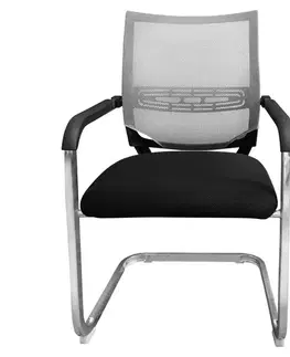 KONDELA Faje konferenčná stolička čierna / sivá / chróm
