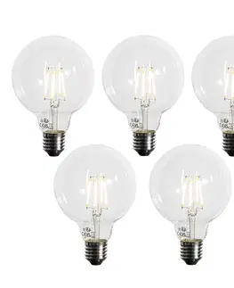 Sada 5 ks E27 3-stupňová stmievateľná LED žiarovka G95 4W 450lm 3000K
